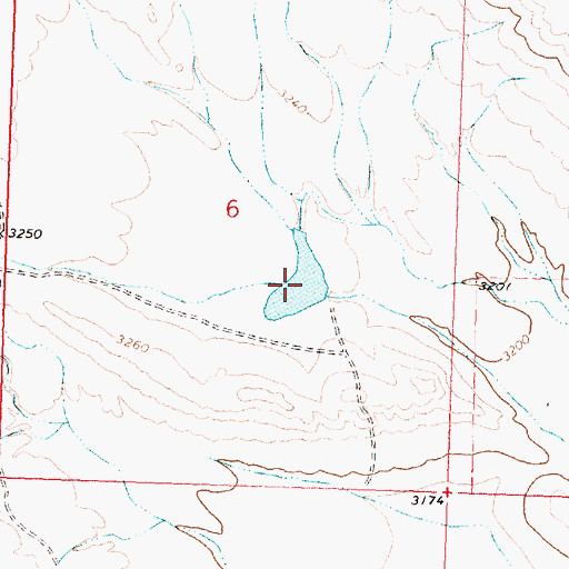 Topographic Map of Ottun Number 8 Dam, MT