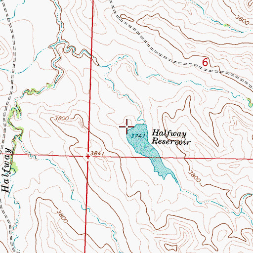 Topographic Map of Halfway Dam, MT
