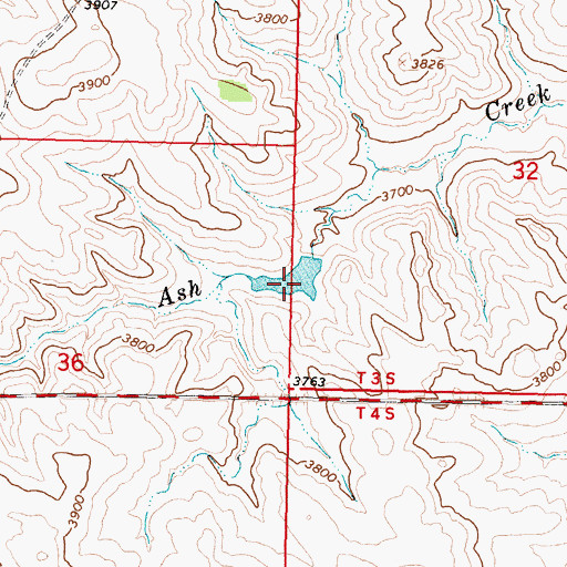 Topographic Map of Crow Number 2 Dam, MT