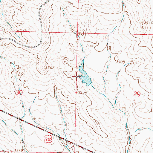 Topographic Map of Crow Number 60 Dam, MT