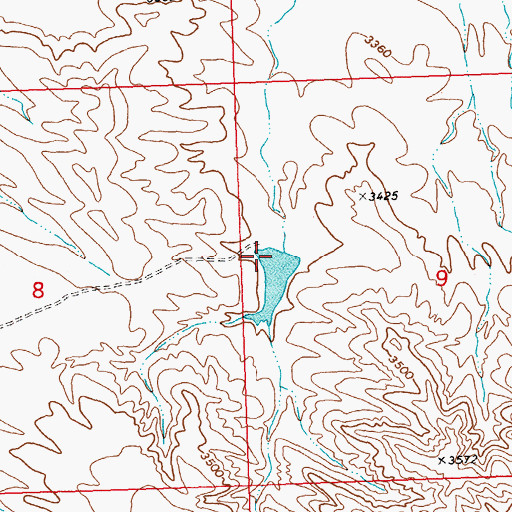 Topographic Map of Peterson Number 1 Dam, MT