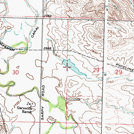 Topographic Map of Garverich Number 1 Dam, MT