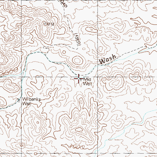 Topographic Map of Mid Well, AZ