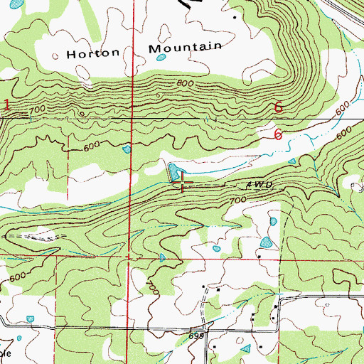 Topographic Map of Lake Vinson Dam, AR