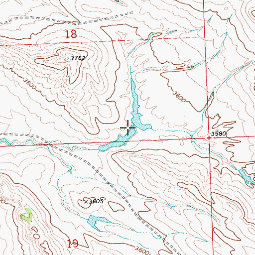 Topographic Map of Crow Number 77 Dam, MT