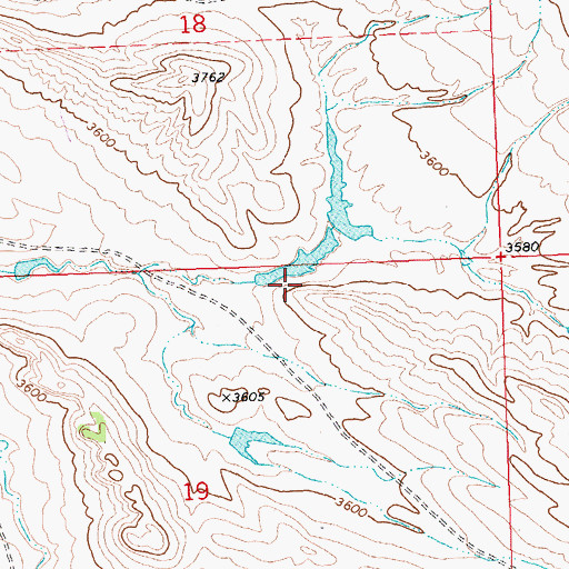 Topographic Map of Crow Number 79 Dam, MT
