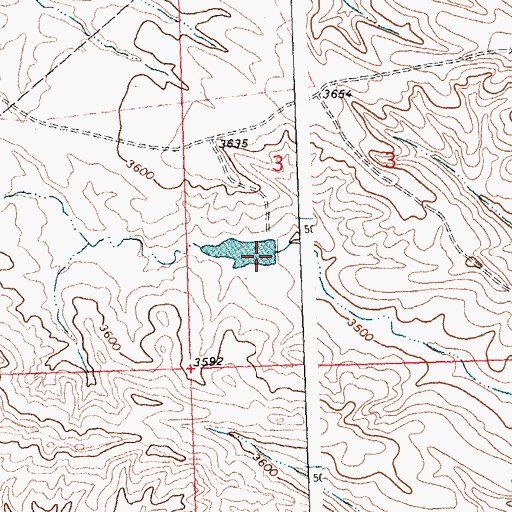 Topographic Map of Crow Number 85 Dam, MT
