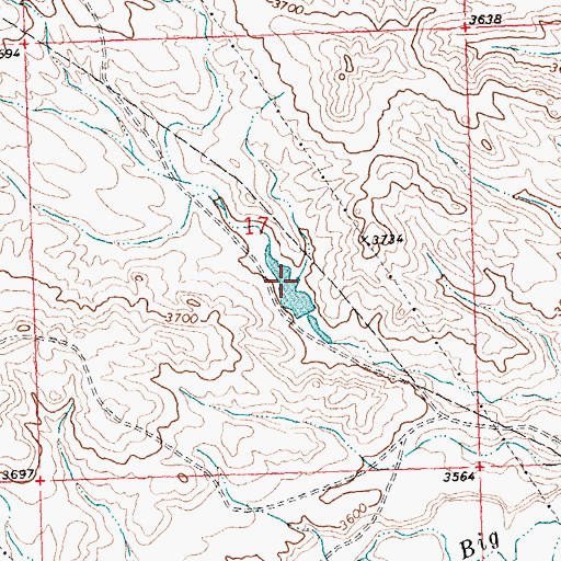 Topographic Map of Crow Number 87 Dam, MT