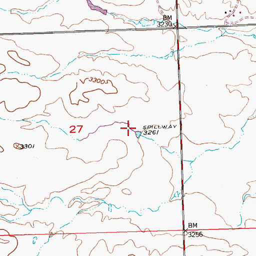 Topographic Map of Charter Number 1 Dam, MT