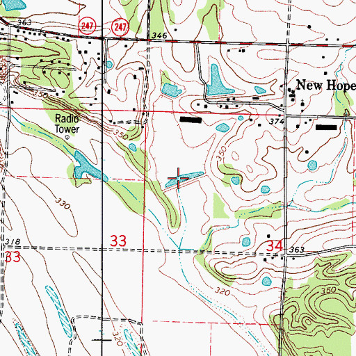 Topographic Map of Lake Irvin Dam, AR