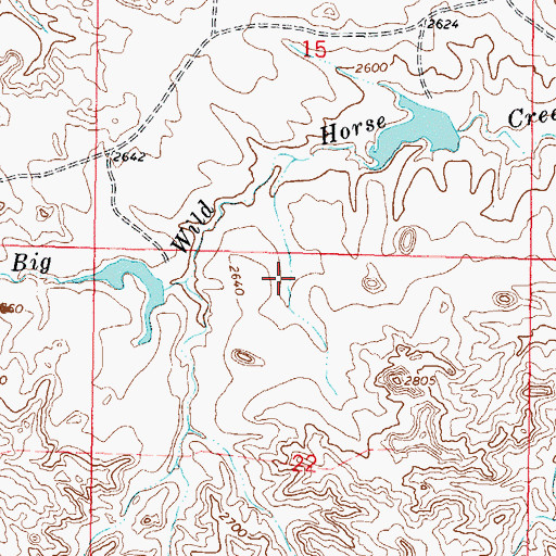 Topographic Map of Wild Horse Reservoir Dam, MT