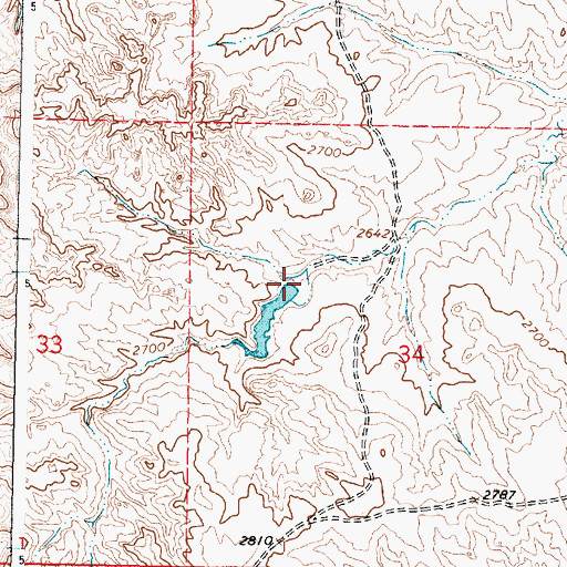 Topographic Map of Dry Lake Dam, MT