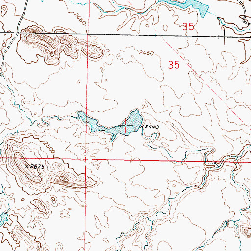 Topographic Map of US Number 2 Dam, MT