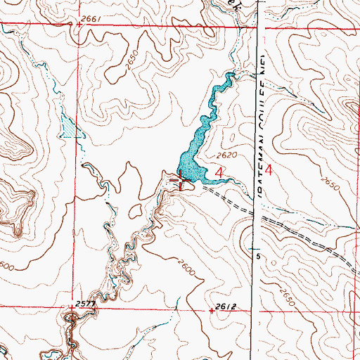 Topographic Map of Big Bucks Number 5 Dam, MT