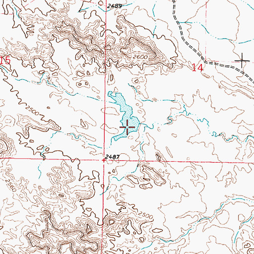 Topographic Map of Dirty Wash Reservoir Dam, MT