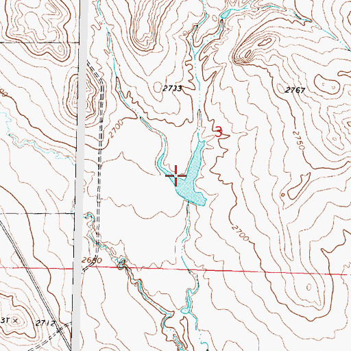 Topographic Map of John Boy Number 2 Dam, MT