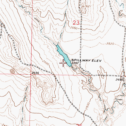 Topographic Map of Jim Bob Number 1 Dam, MT