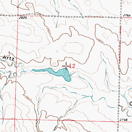Topographic Map of Swayne Number 1 Dam, MT
