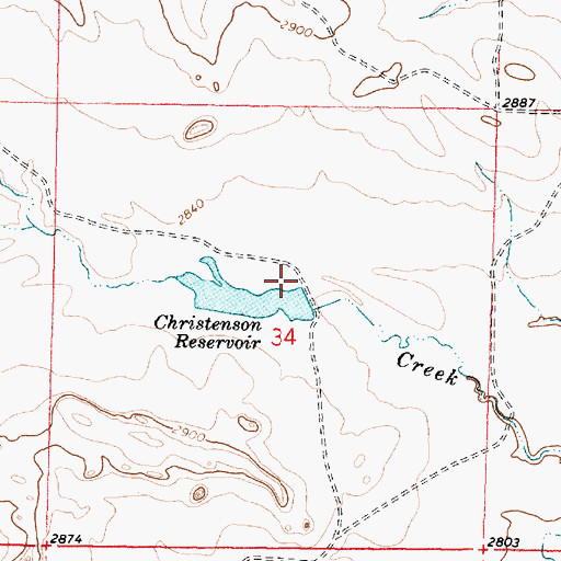 Topographic Map of Christenson Dam, MT