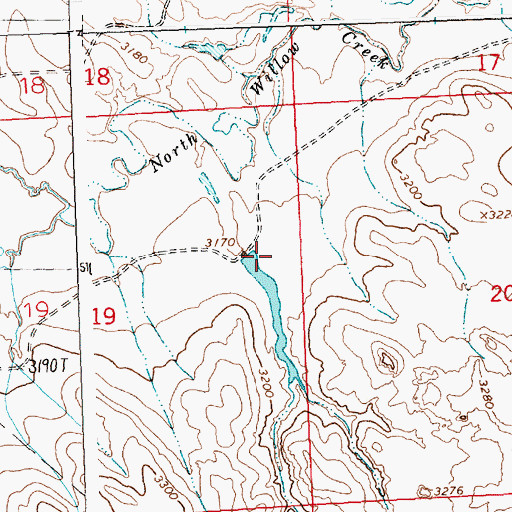Topographic Map of Jamgo Number 1 Dam, MT