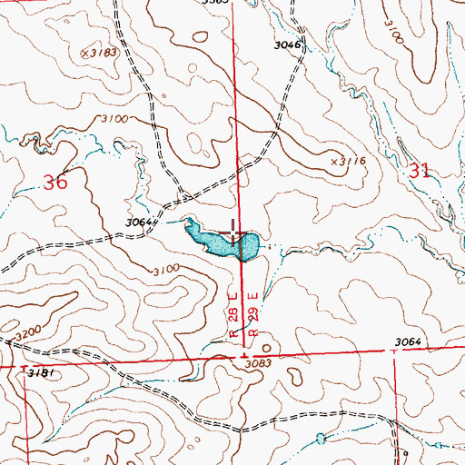 Topographic Map of Bethel Number 7 Dam, MT