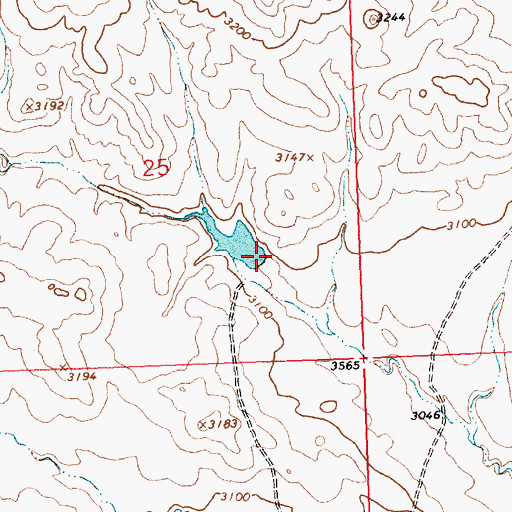 Topographic Map of Bethel Number 1 Dam, MT