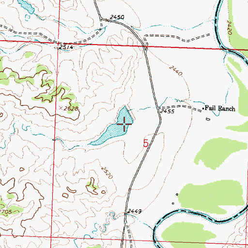 Topographic Map of US Number 44 Dam, MT