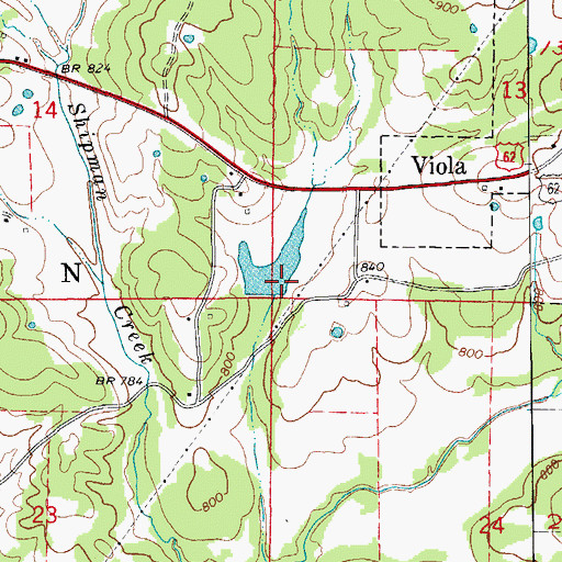 Topographic Map of Lake Bertie Dam, AR