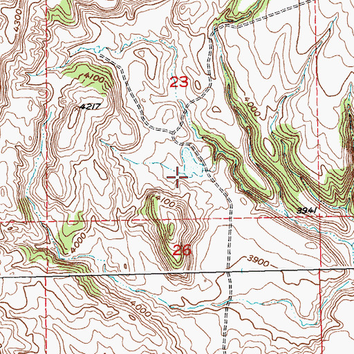 Topographic Map of Lester Number 1 Dam, MT