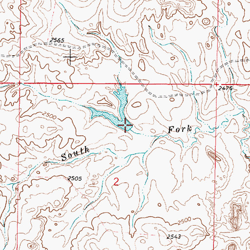 Topographic Map of Walton Reservoir Dam, MT