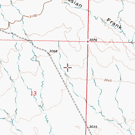 Topographic Map of Russian Frank Reservoir Dam, MT