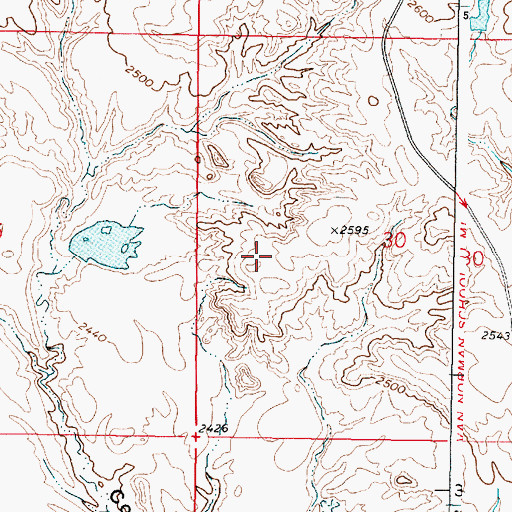 Topographic Map of US Number 4 Dam, MT