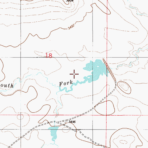 Topographic Map of Whitetail Detention Dam, MT
