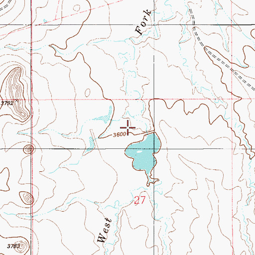 Topographic Map of Helen B Dent Dam, MT