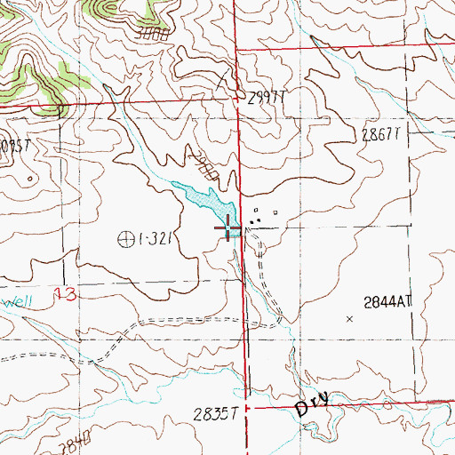 Topographic Map of Weingart Lane and Livestock Number 1 Dam, MT
