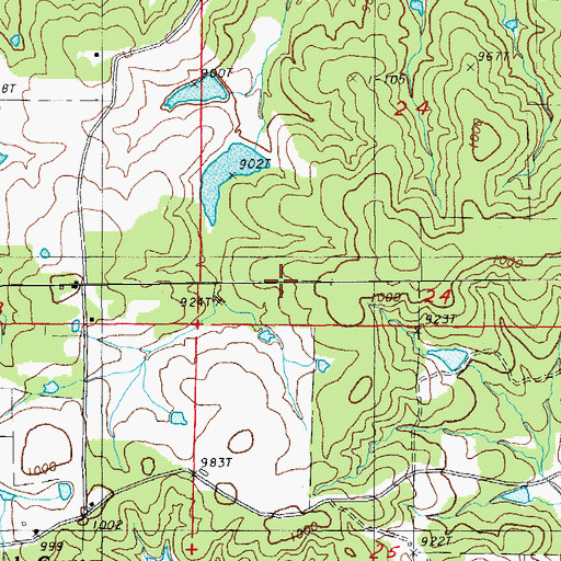 Topographic Map of Lake Leon, AR