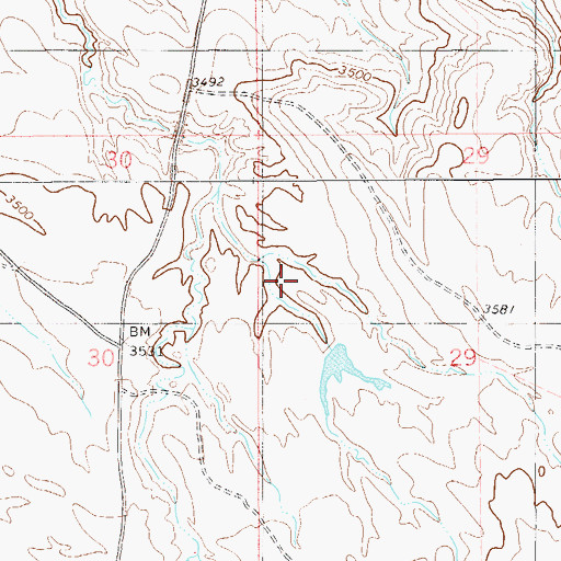 Topographic Map of Sidney Reservoir Dam, MT