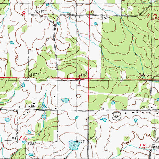 Topographic Map of James Lake Dam Number One, AR