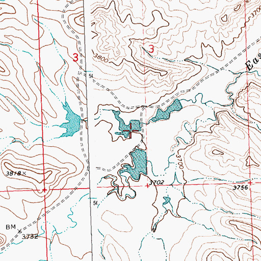 Topographic Map of Leachman Number 4 Dam, MT