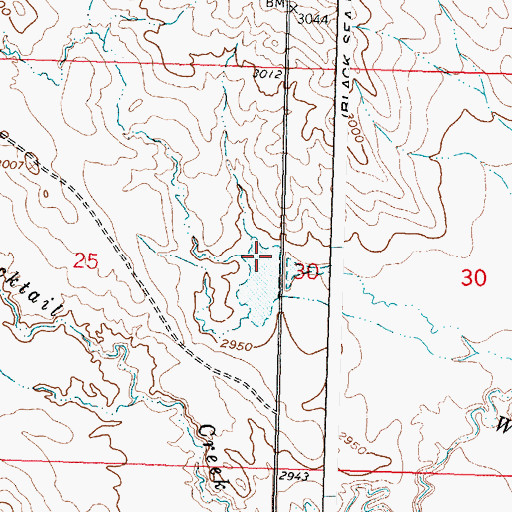 Topographic Map of Bethel College Number 3 Dam, MT