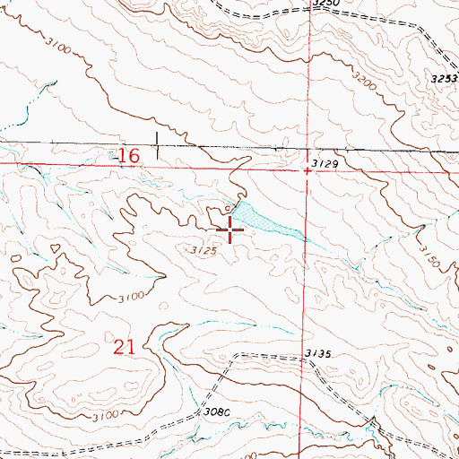 Topographic Map of Brooks Number 2 Dam, MT