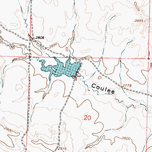Topographic Map of Southerland Lacosta Dam, MT