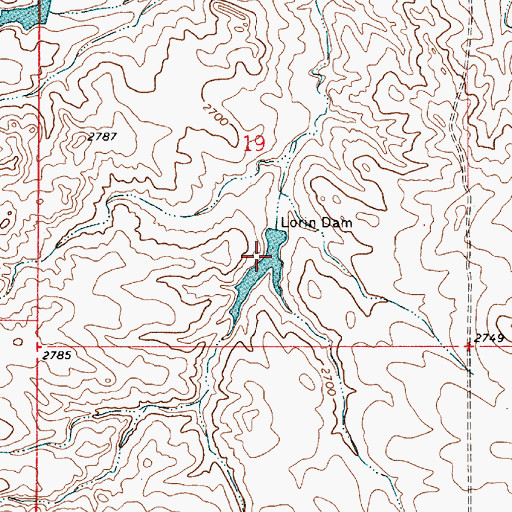 Topographic Map of Lorin Dam, MT