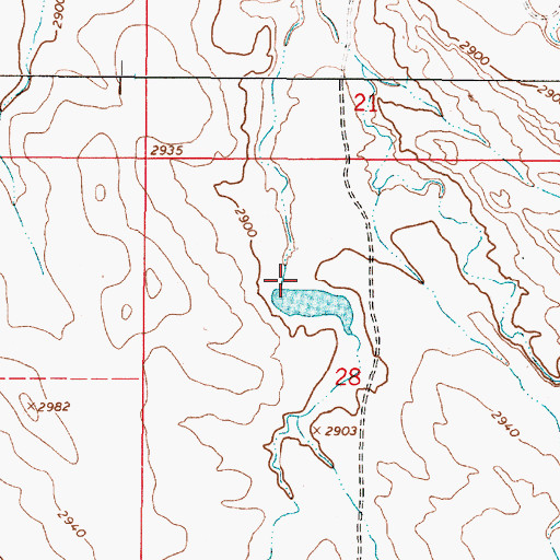 Topographic Map of Duck Dam, MT