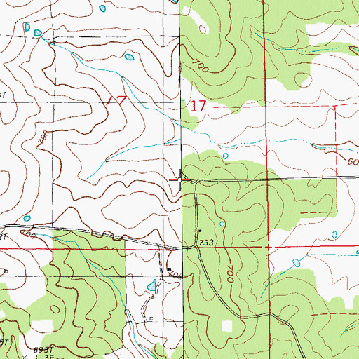 Topographic Map of Lake Lewis Dam One, AR