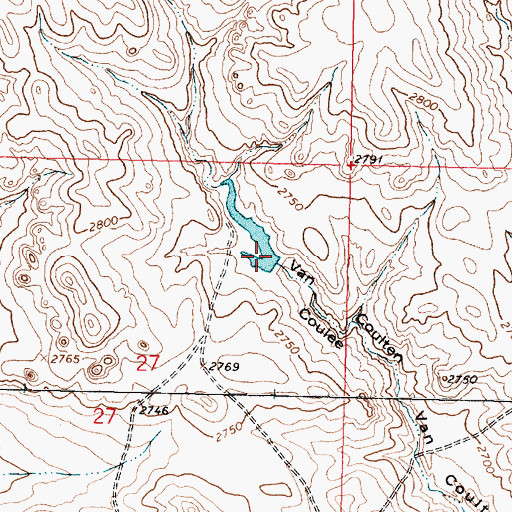 Topographic Map of Van Number 1 Dam, MT