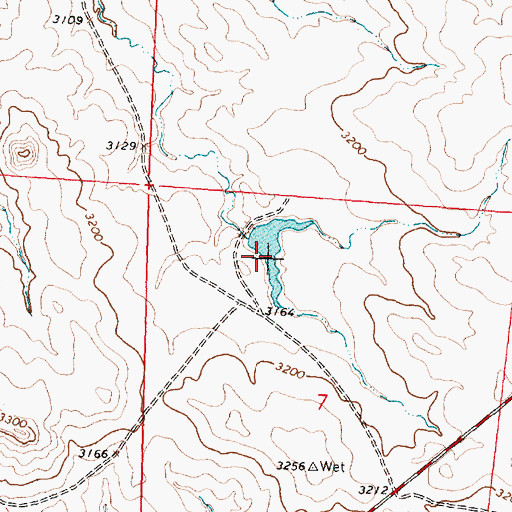 Topographic Map of Brown Number 3 Dam, MT