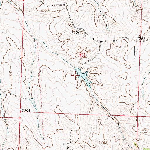 Topographic Map of Brown Number 5 Dam, MT