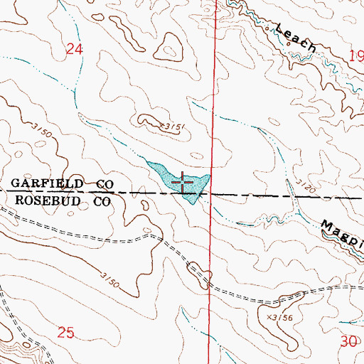 Topographic Map of Cherry Creek Number 12 Dam, MT