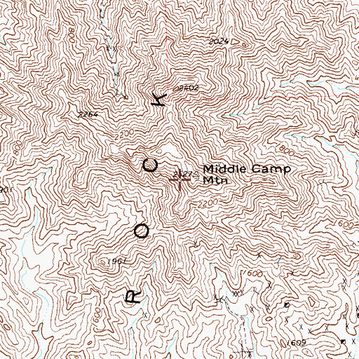 Topographic Map of Middle Camp Mountain, AZ